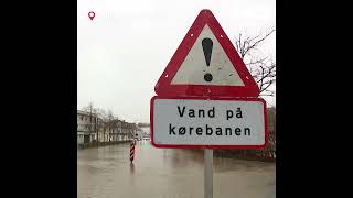 Heavy rain causes floods in Vejle city in southern Denmark