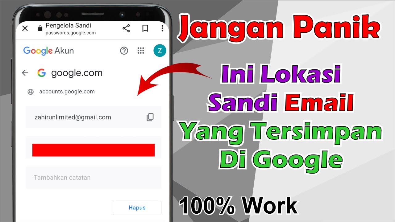 Cara Melihat Sandi Email Yang Tersimpan Di Google - YouTube