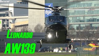 luxurious helicopter Leonardo AW139 take-off