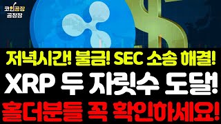 [리플]저녁시간!불금!SEC소송 해결!XRP 두 자릿수 도달!오늘 영상 꼭 시청하세요!