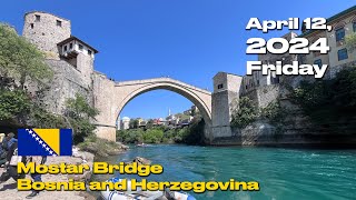 Mostar Bridge, Bosnia and Herzegovina walking with just ambient sound