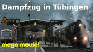 Dampfzug Dampflok 527596 Tübingen Hauptbahnhof * Vintage steam train MEGA MOVIE! EFZ Dreikönigsdampf