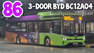 (SBST) Brand New ⚡ LTA 3-Door BYD BC12A04 On Revenue Service! - SG3103E on Service 86