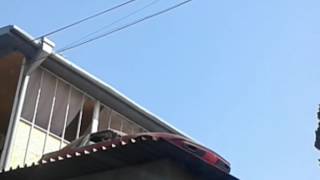 Pontiac Fiero 84 on the roof in Tbilisi