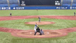 慶應義塾大学 内海優太郎投手（鎌倉学園高等学校）三者凡退投球