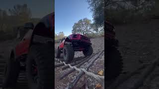 Axial scx10 Rc crawler climbs a rope bridge #shorts