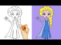 How To Draw Elsa Step by Step | Elsa easy drawing for beginners