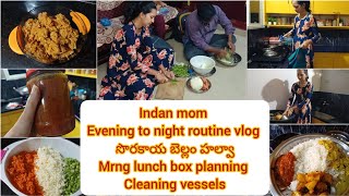 Indian mom productive night routine \\సొరకాయ బెల్లం హల్వా\\mrng lunch box planning\\cleaning vessels