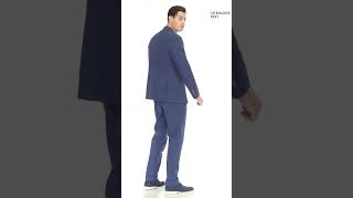 Ferrecci Cotton Blue Slim Fitted Notch Lapel Seersucker Suit.