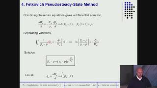 7. Reservoir Waterflooding (Balhoff): Review of the Fetkovich aquifer model