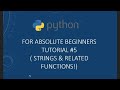 #5 String Slicing and other functions in Python | Python tutorials for beginners|Python Tutorials