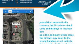 Using point8 (android) to convert an Eircode to a Loc8 Code