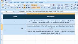How to use the Excel LOG function in MS Excel?