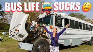 BUS LIFE 🚌  SUCKS! | First day, what a terrible start! RV Living | Road Trip