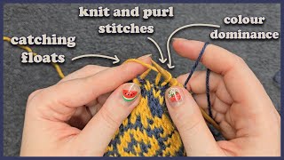How to knit colourwork in continental style - 4 different methods