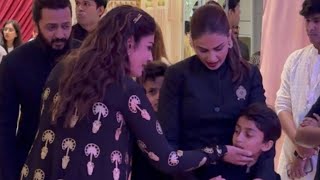 raveena Tandon Meet Ritesh Genelia With Kids At RajadhiraajLove Life Leela’s grand premiere at NMACC