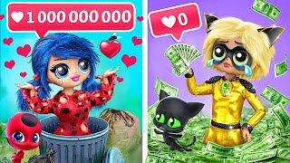 Popular Broke Ladybug and Unpopular Rich Cat Noir / 11 LOL OMG Hacks