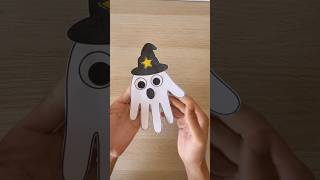 Ghost Handprint Craft | Handprint Halloween Craft Ideas | Spooky Art #halloweendecor