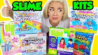 TESTING SLIME KITS! Holographic Slime, Blue Raspberry Slime, Glitter Slime | NICOLE SKYES