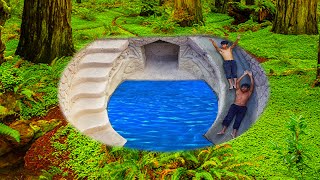 How I Build Million Dollars Water Slide Park into Swimming Pool House Underground