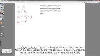 SAT Math - Question #56 (Recursive Sequences)