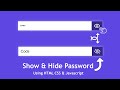 Password  show & hide toggle | Javascript