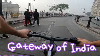 Cycling on Mumbai Road, Chatrapati Shivaji Maharaj Terminal  to Gateway of India,  Taj Hotel,