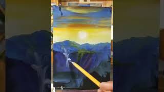 BEAUTIFUL LANDSCAPE ACRYLIC PAINTING STEP BY STEP |LANDSCAPE PAINTING speed PAINTING |PAINTING oil|