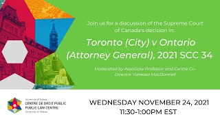 A Discussion of Toronto (City) v Ontario (Attorney General), 2021 SCC 34