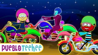 Motocicletas fantasma - Canciones infantiles con Len y Mini | Pueblo Teehee