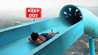 he went down the SCARIEST water slide..