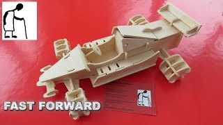 Wooden Puzzle F1 Racer kit BUILD - FAST FORWARD