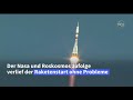 drei raumfahrer an bord sojus rakete zur iss gestartet