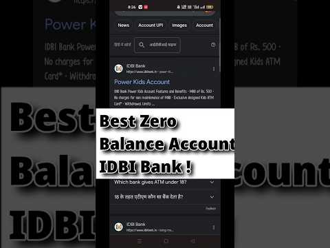 Best Zero Balance Saving Account Opening 2023 | IDBI Zero Balance ...