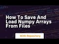 How to save and load numpy arrays from files