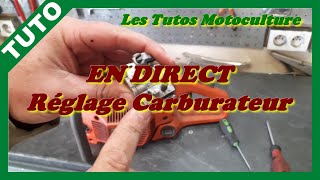 Réglage carburateur 2 temps en LIVE ( 4 pannes les plus courantes ) stihl echo husqvarna mac culloch