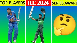 Top 10 ICC T20 ODI Test service award 2024 win Karne waly players