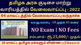 TNSCB | TNSCB நேரடி ஆட்சேர்ப்பு 2022 | தமிழ்நாடு குடிசைப்பகுதி மாற்று வாரியம் வேலை @ tamilnadu