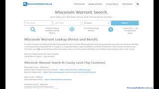 Wisconsin Warrant Search (Outstanding Arrest, Bench, Felony Lookup).