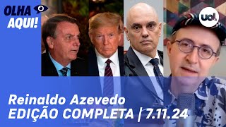 Reinaldo Azevedo: Trump eleito dá esperança para Bolsonaro; STF espera pressão dos EUA e mais