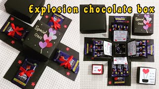 Chocolate Explosion gift Box with 3 layers and a small box inside it 🎁🎀