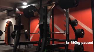 180kg Paused Squat PR (15maart17)