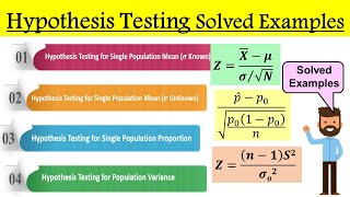 Hypothesis Testing Solved Problems | Hypothesis testing examples and solutions | Hypothesis testing