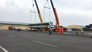 台中捷運 新購電聯車 台中港14碼頭 2列四節 新車廂到港