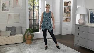 LOGO Layers by Lori Goldstein Printed Tank with Sharkbite Hem on QVC