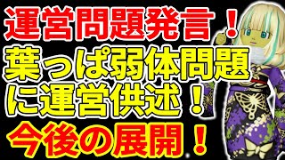 ドラクエ10 葉っぱ弱体問題に運営が一言！ 12月28日ドラクエTV生放送中プレイヤーが大激怒！【ドラクエ10】