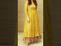 top trendy yellow long gown for haldi functions for girls under 1500 rupees fashion shorts