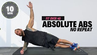 10 Exercise Ab workout at home | No Repeat in 10 mins