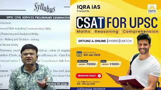 CSAT Strategy Session: Planning, Preparation, and Practice #iqraias #upsc #csat