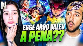 Apenas um react | Hantengu VS Tanjiro, Genya e Mitsuri - Vila de Sangue | Neko (Demon Slayer)